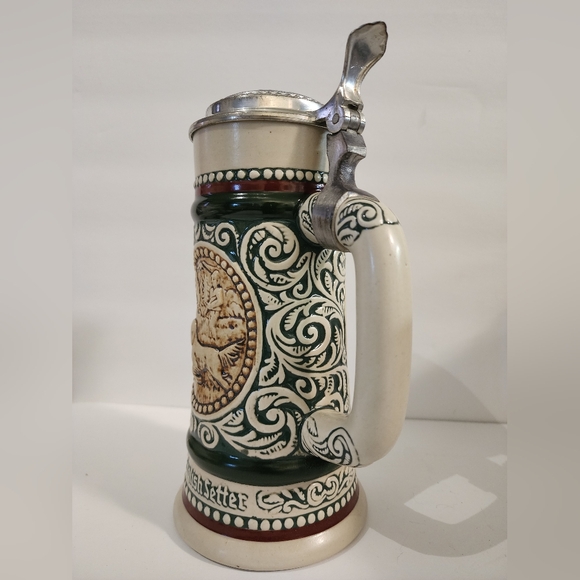 1978 Avon Lidded Ceramic Beer Stein Point English Setter Strike Rainbow Trout - Picture 4 of 7